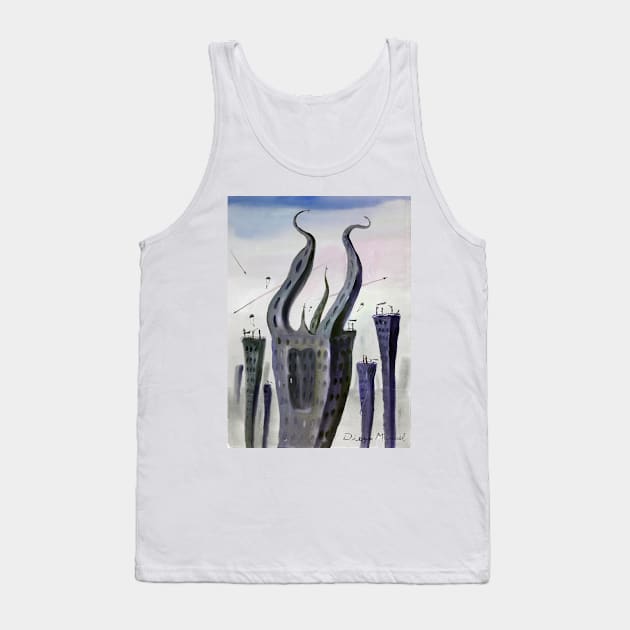 City shrouded in mist 3 Tank Top by diegomanuel